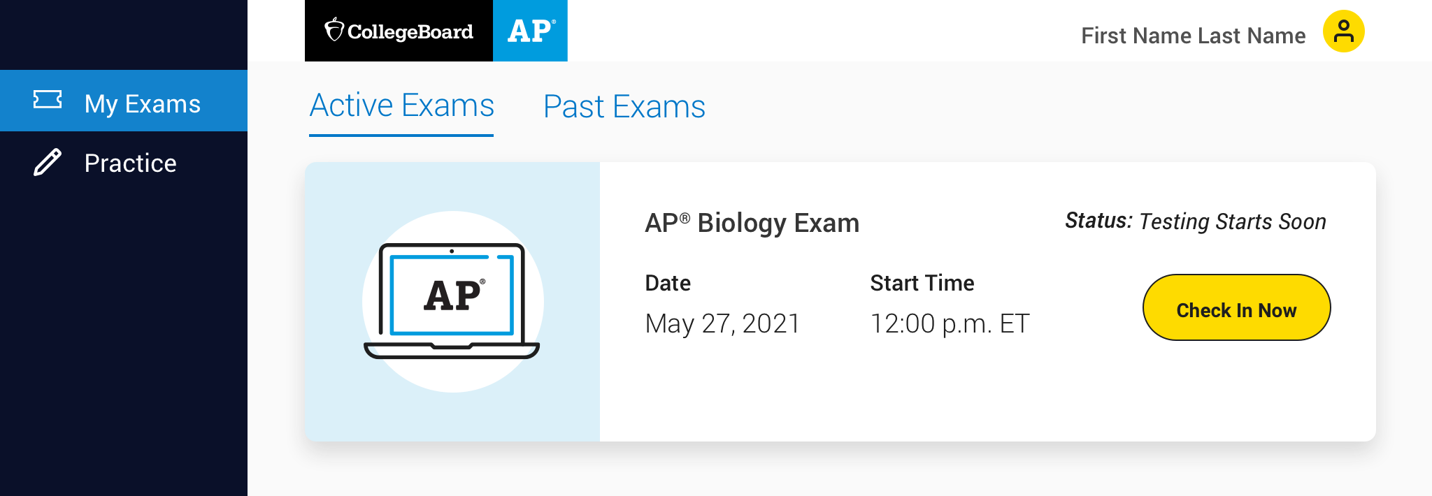Check in to the 2021 Digital AP Exam AP Students